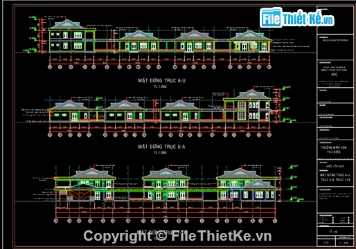 Bản vẽ,Bản vẽ autocad,tường rào trường học,bản vẽ xây dựng